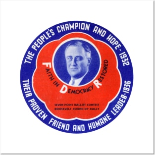 1936 People's Champion Franklin D Roosevelt Posters and Art